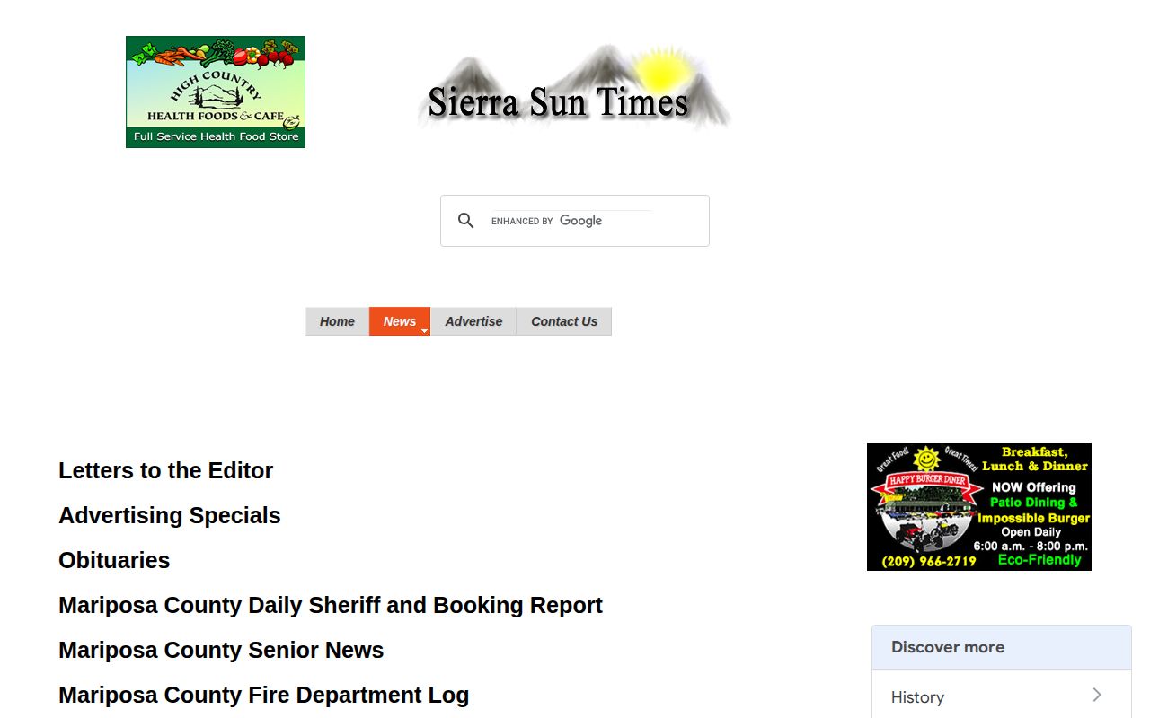 Mariposa County crime news and booking report archive at Sierra Sun Times